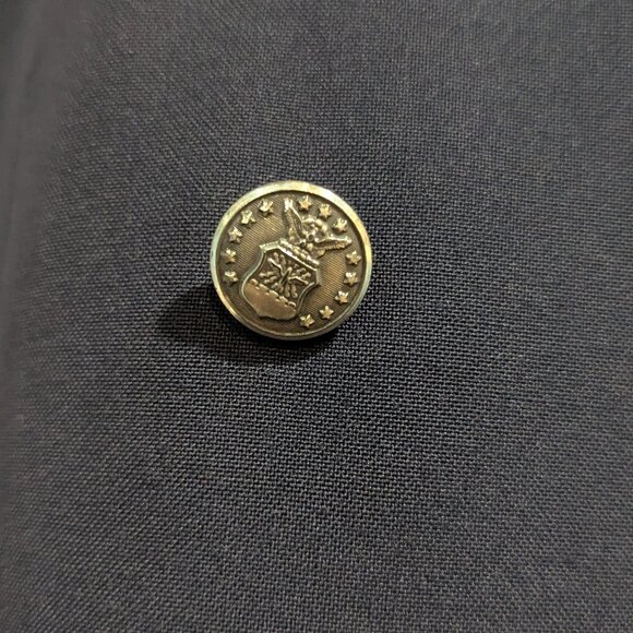 Men's Navy Double-Breasted Military Vintage Blazer - Picture 6 of 16